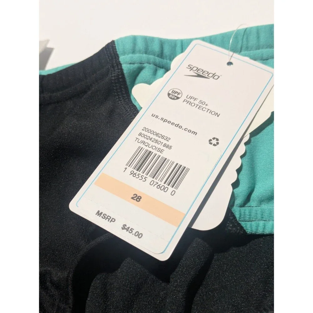 Speedo Eco Endurance Repreve‎ Turquoise Solid Swim Brief Men's Size 28